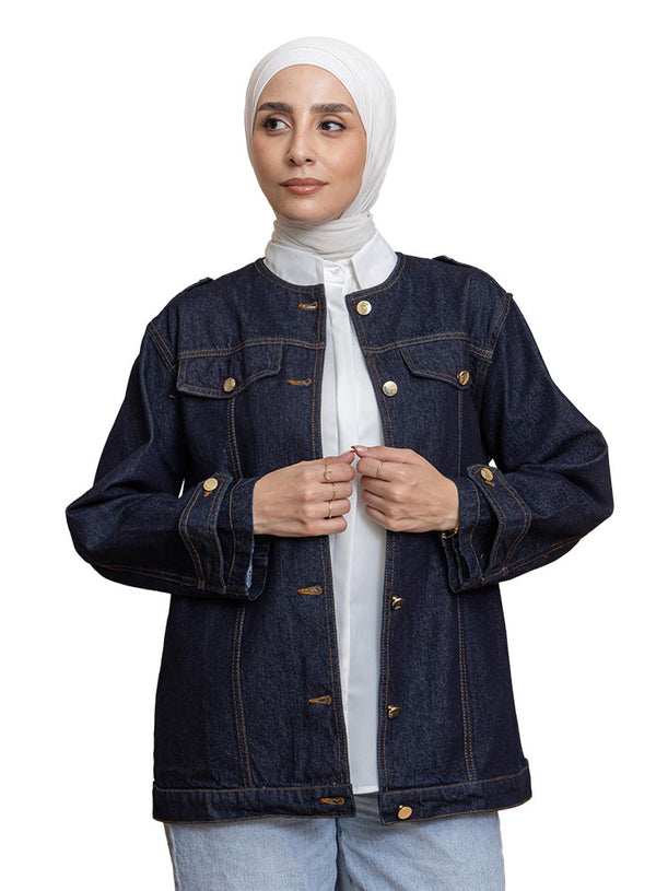 Blue Round Jacket Jeans
